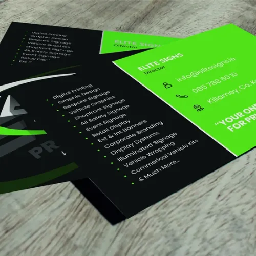 Close-up of printed business cards